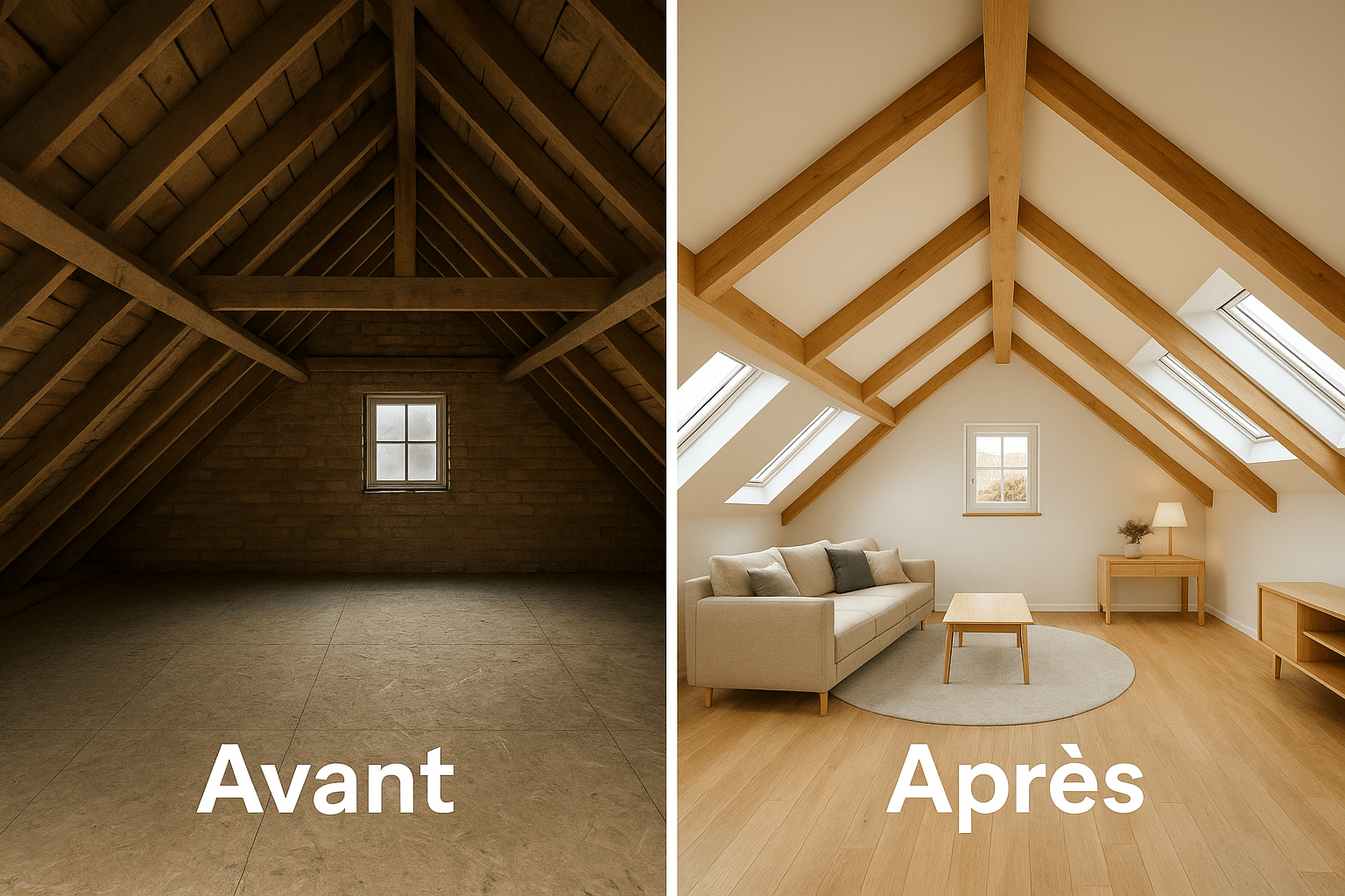 amenagement comble perdu avant apres