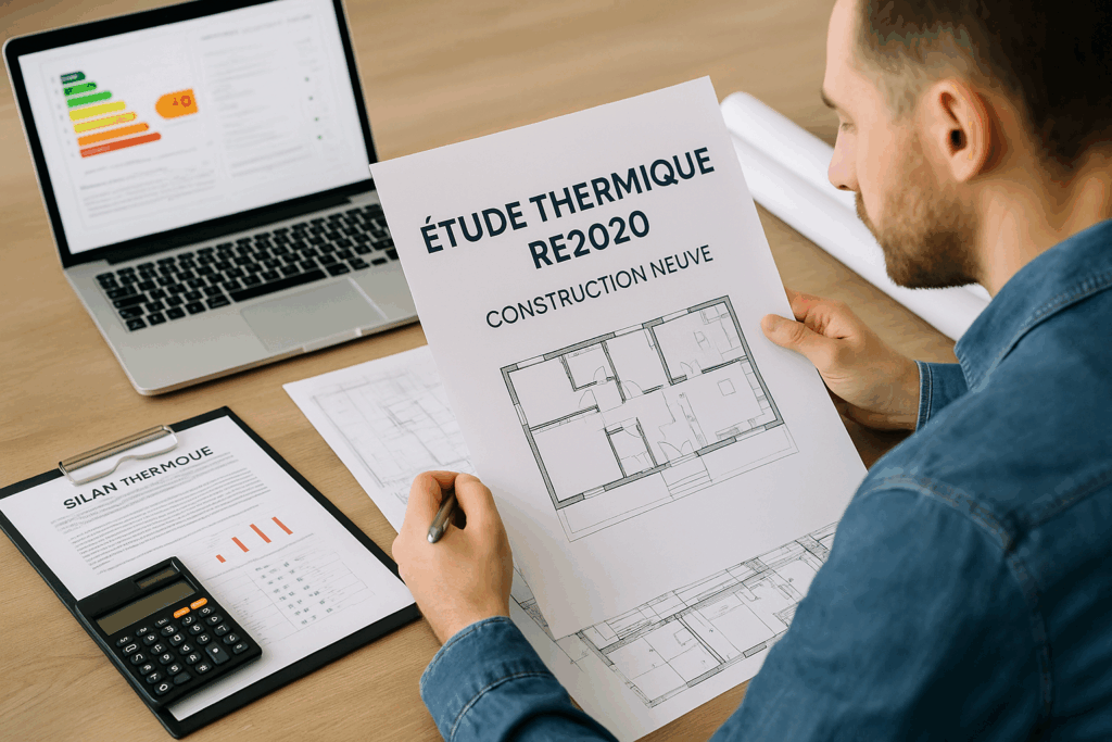 Homme tenant une feuille avec une étufe thermique RE2020