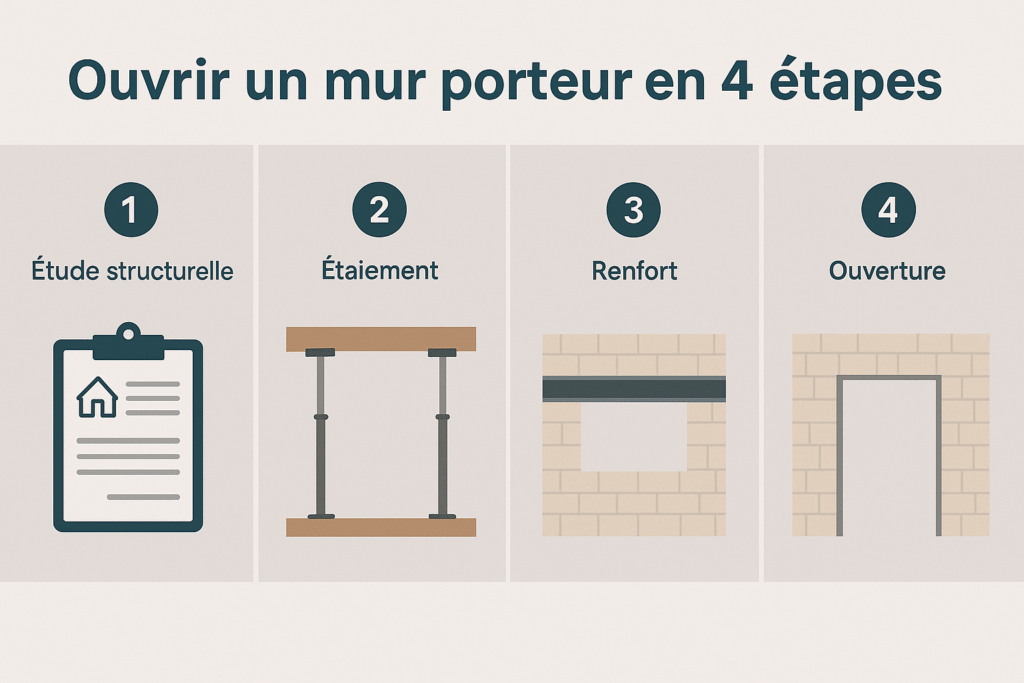 Etape ouverture mur porteur